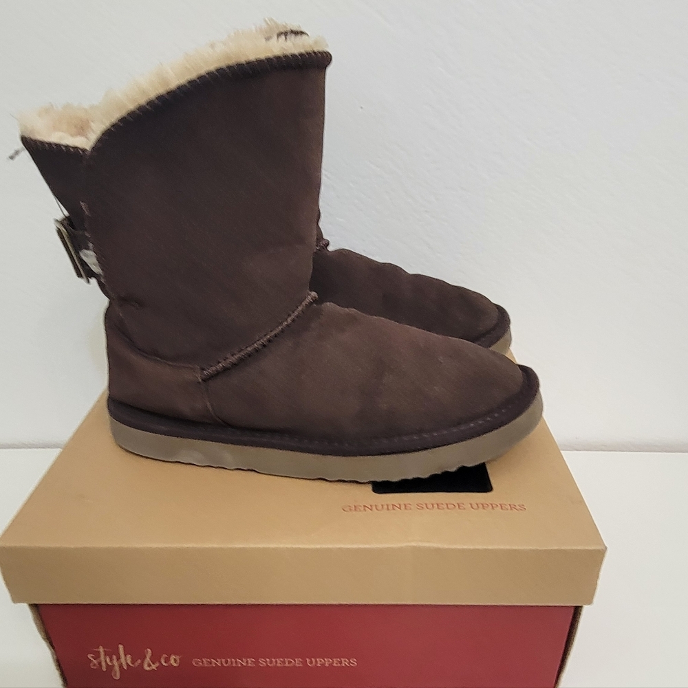 Style & Co. Brown Suede Women's Boots